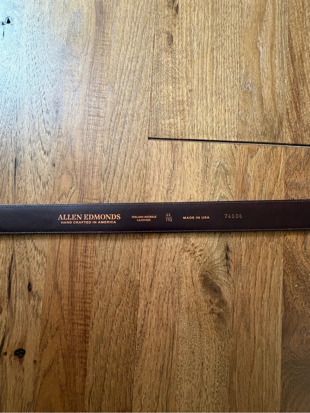 New Allen Edmonds Men's Manistee Brown Perforated Leather Dress Belt Sz 44